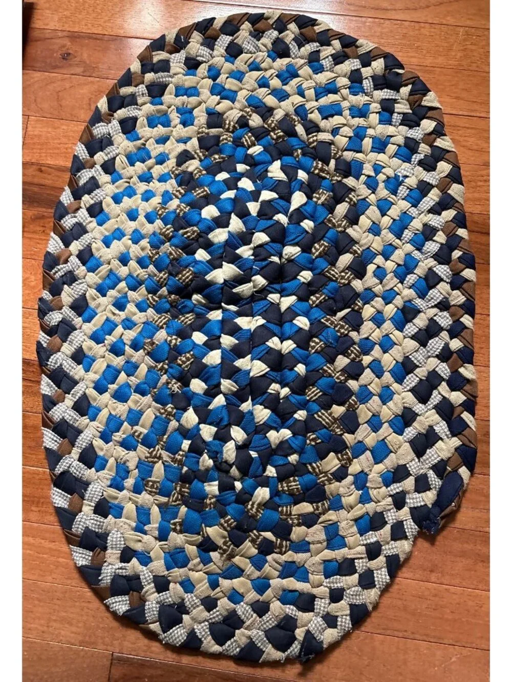 Braided Fabric Oval Rug 28x19
